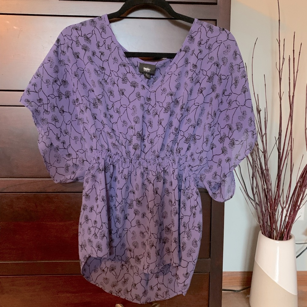 Purple floral kimono top